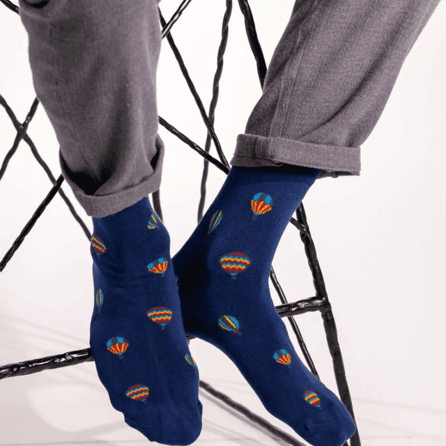image of Patterned pair of men's bamboo socks